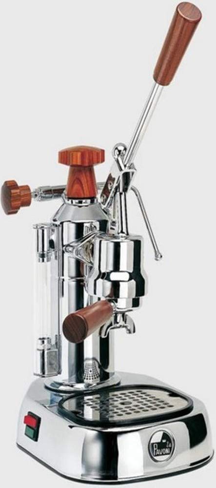 La Pavoni Europiccola Manual 8-Cup Espresso Machine, Chrome and Wood