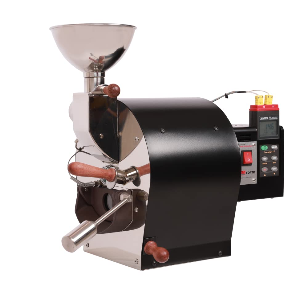 Kaldi Fortis Coffee Roaster with Accessories, 600g Batch, Gas burner is required. (Semi-Convective Type, Dual Thermometer)