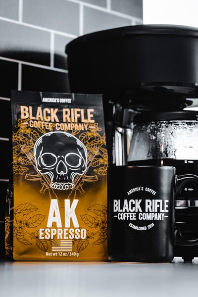 ブラック ライフル コーヒー カンパニー、AK-47 エスプレッソ、100% アラビカ コーヒー、コロンビア スプレモ ロースト ダーク、全粒豆 12 オンス バッグ