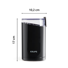 KRUPS Precision Coffee and Spice Grinder: 3 oz Capacity, 200W Motor, Stainless Steel Blades for Uniform Grinding - Versatile for Coffee Beans, Spices, Herbs, and Nuts (Black)