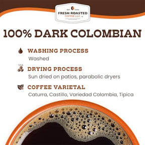 Fresh Roasted Coffee,100% Dark Colombian, 5 lb (80 oz), Med-Dark Roast, Whole Bean, Kosher