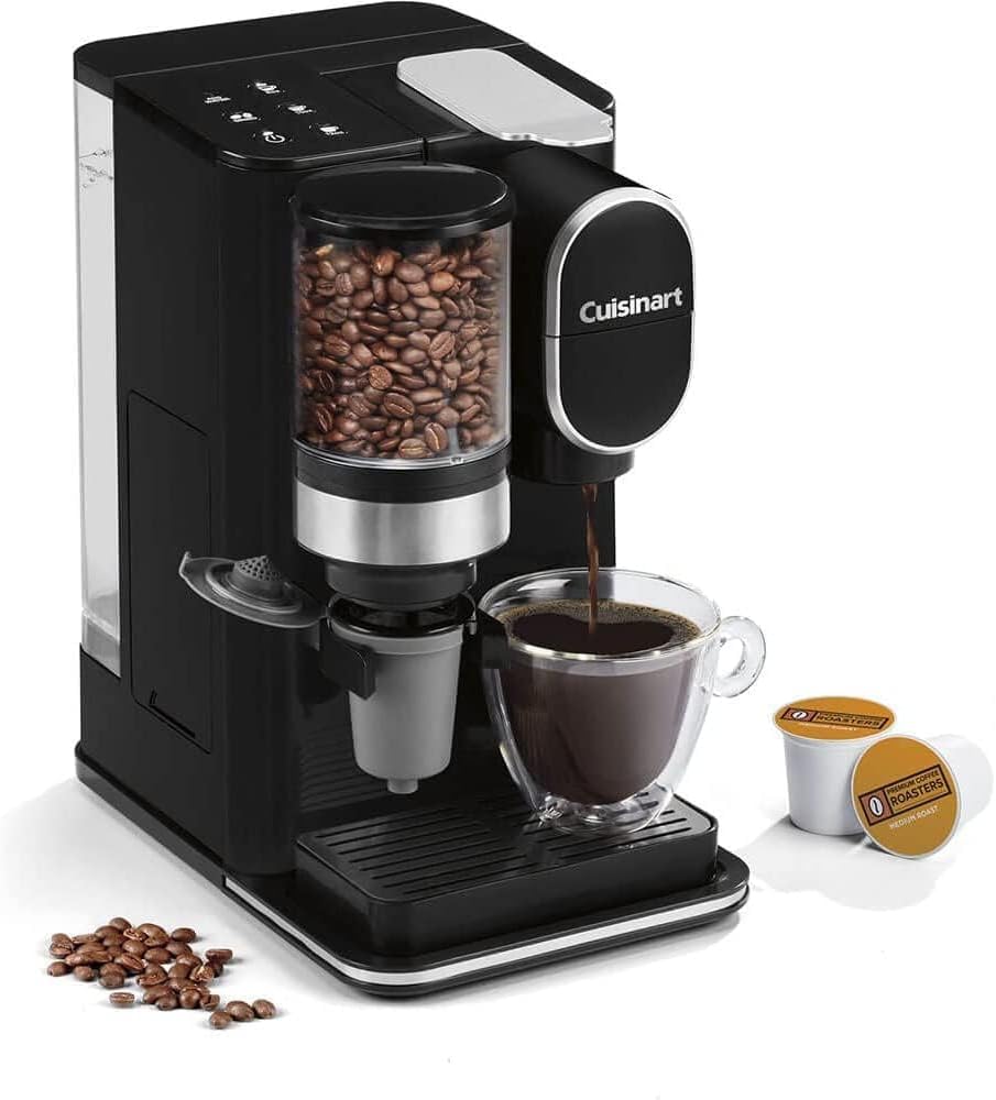 Cuisinart Einzelportions-Kaffeemaschine + Kaffeemühle, 48-Unzen-Behälter, abnehmbar, schwarz, DGB-2