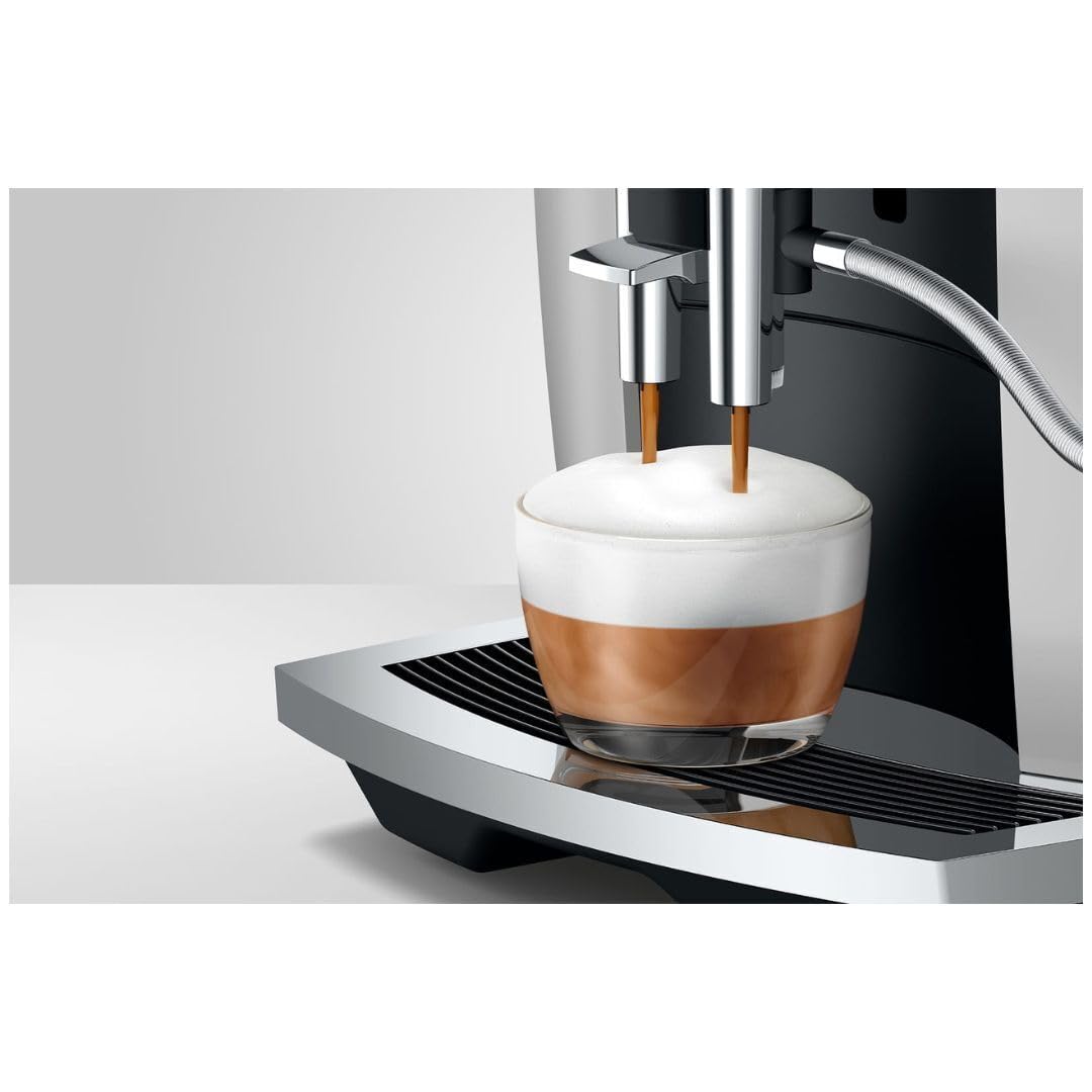 Jura S8 Kaffee- und Espressoautomat mit 4,3-Zoll-Touchscreen-Farbdisplay, automatischer Filtererkennung und programmierbarer Kaffeestärke (Pianoschwarz, Generalüberholt)