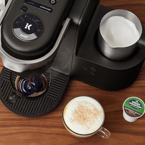 Keurig K-Cafe K-Duo Kaffee-, Latte- und Cappuccinomaschine für Einzelportionen, dunkle Anthrazit