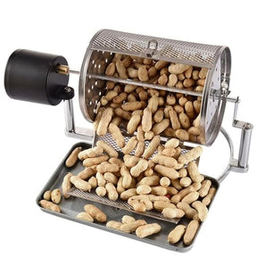 forplubossmmp Commercial Nut Roaster, Coffee Bean Roller Type Baking Machine, Drum Diameter 14Cm, Coffee Roaster Roller Baker Tools Baking Bean Peanut Products, Tea, Different Nuts, Non Powder