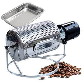 forplubossmmp Commercial Nut Roaster, Coffee Bean Roller Type Baking Machine, Drum Diameter 14Cm, Coffee Roaster Roller Baker Tools Baking Bean Peanut Products, Tea, Different Nuts, Non Powder