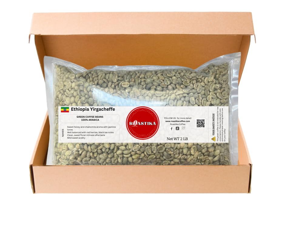 Roastika – Äthiopien Yirgacheffe – Premium grüne Kaffeebohne – ungeröstete Kaffeebohne – 2 Pfund