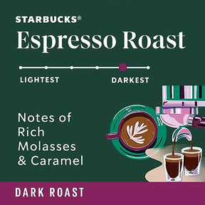 Starbucks Dark Roast Whole Bean Coffee — Espresso — 100% Arabica — 1 bag (18 oz) (Pack of 2)