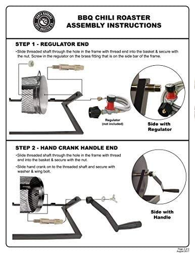 Santa Barbara Chili Roaster CRBBQ-Kit 5 Burner Hatch Chile Roaster Propane Roaster Drum, Regulator & Apron Kit