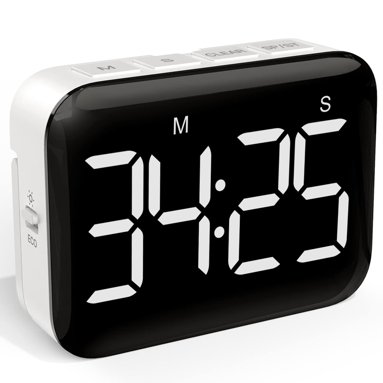 VOCOO Magnetischer Küchentimer zum Kochen mit Countdown-Countdown, digitaler Timer mit Batteriebetrieb und großem Display, 2 Helligkeits- und Lautstärkestufen für Klassenzimmer, Lehrer, Kinder