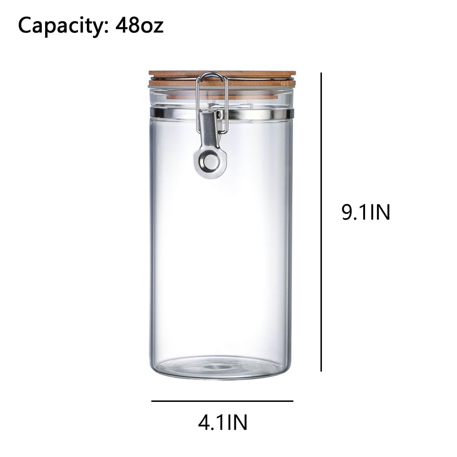 Zrwcvxy Glass Coffee Bean Storage Container with Airtight Clip Seal Lid Coffee Storage Jar for Coffee Beans, Ground Coffee, Nuts, Cookies（48 oz/1400ml）