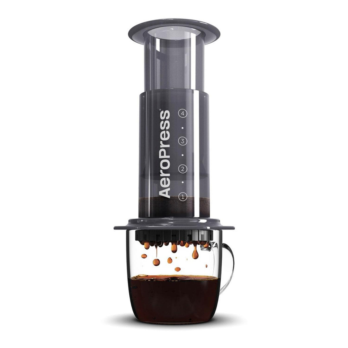 AeroPress Original Kaffee- und Espressomaschine, tragbare Kaffeemaschine auf Barista-Niveau mit Kammer, Kolben und Filtern, schnelle Kaffee- und Espressomaschine