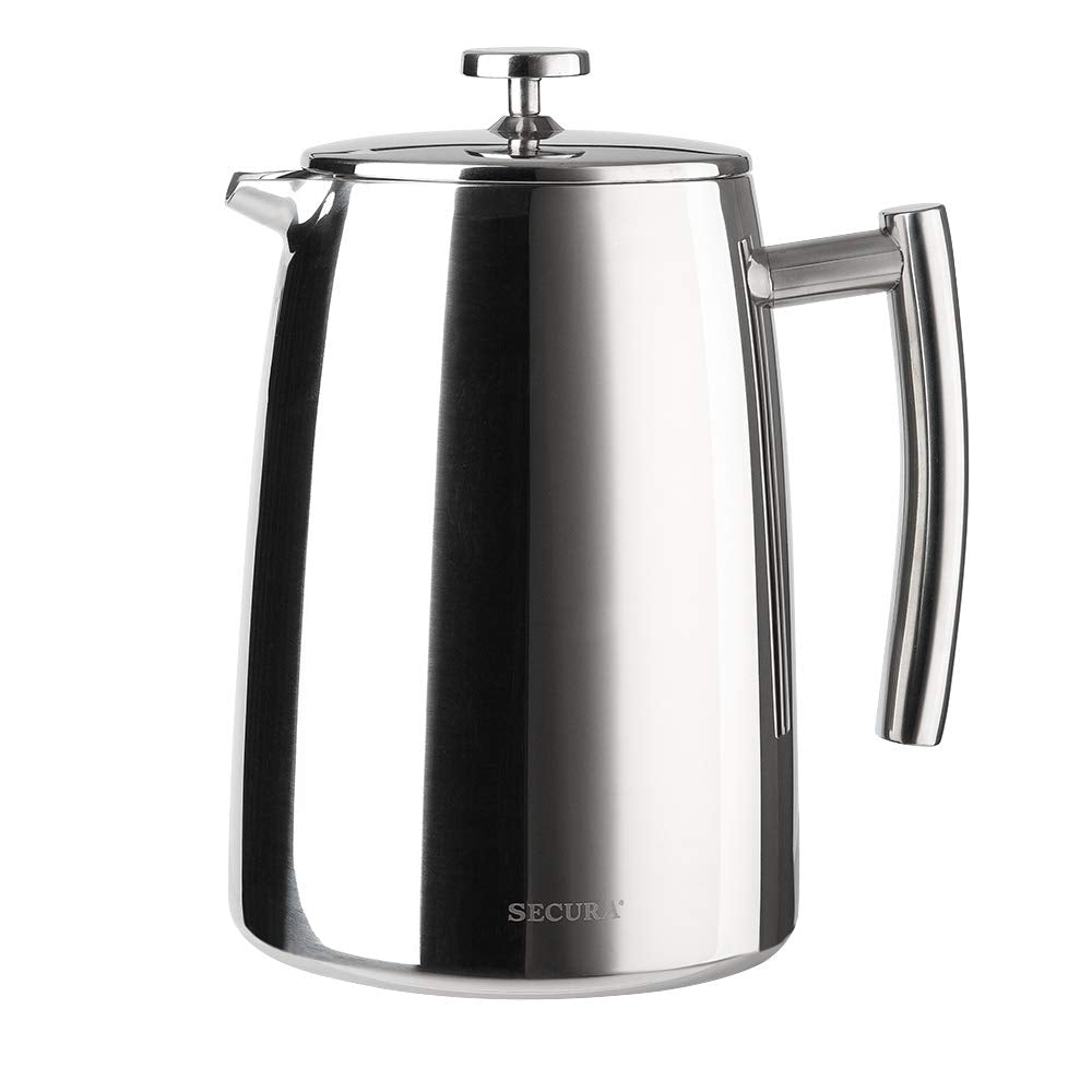 Secura French Press Kaffeemaschine, 50 Unzen, isolierte Kaffeepresse aus Edelstahl 304 mit zusätzlichem Sieb