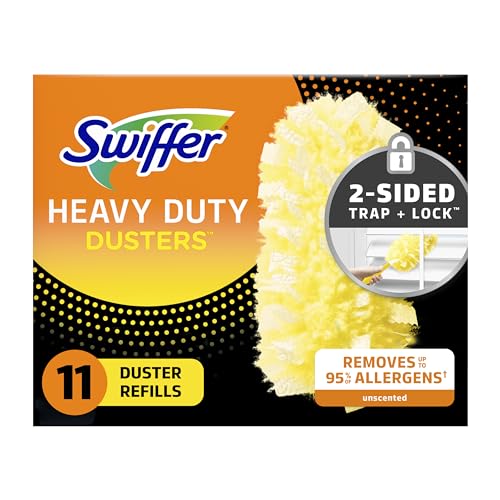 Swiffer-Staubtuch-Nachfüllpackung zum Reinigen, Einweg-Alternative zu Staubwedel aus Federn und Mikrofaser, zum Abstauben von Möbeln, Jalousien, Deckenventilatoren, Wänden, hilft bei der Entfernung von Allergenen, strapazierfähig, geruchslos, 11 Stück