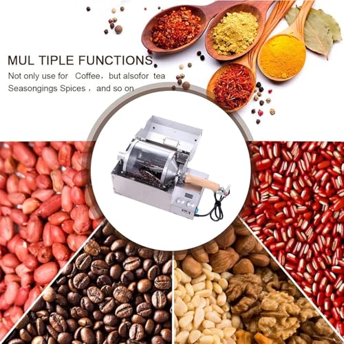 GenSDH Full Automatic Coffee Roaster, Stainless Steel Drum Coffee Bean Roaster Machine, Electric Home Coffee Bean Baking Machine, Professional Coffee Bean Roaster for Restaurant