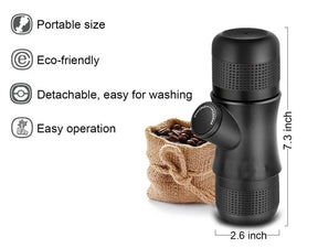 Portable Espresso Machine - Manually Operated - Compact Handheld Coffee Maker - No Batteries - Perfect for Travel, Camping, Beach, Hotel