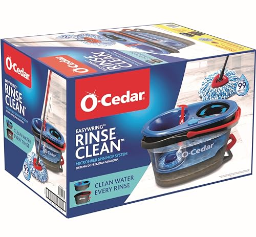 O-Cedar RinseClean Spin Mop & Bucket System | Clean with Clean Water | Removes 99% of Bacteria