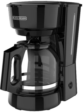 BLACK+DECKER Kaffeemaschine für 12 Tassen, mit einfachem An-/Ausschalter, einfaches Ausgießen, tropffreie Karaffe mit herausnehmbarem Filterkorb, Vortex-Technologie, schwarz