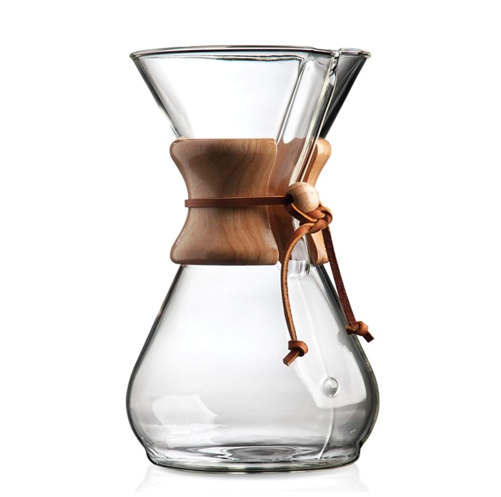 Chemex Pour-Over-Kaffeemaschine aus Glas – Classic-Serie – 8 Tassen – Exklusive Verpackung