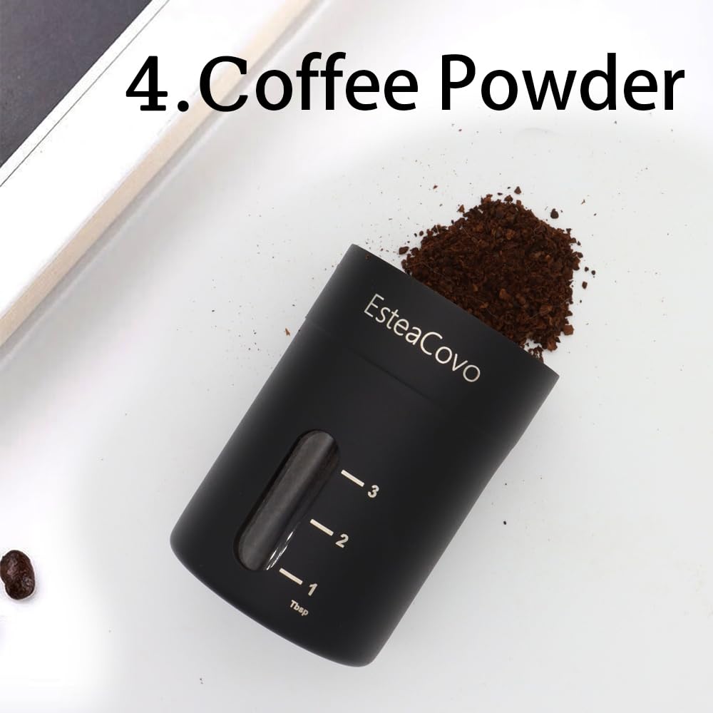 Manual Coffee Grinder for Home Use, Ceramic Burr Hand Crank Automatic Coarseness Stainless Steel Espresso Bean Mill for Travel Camping with Portable Storage Pouch, Easy to Clean Brush Spoon