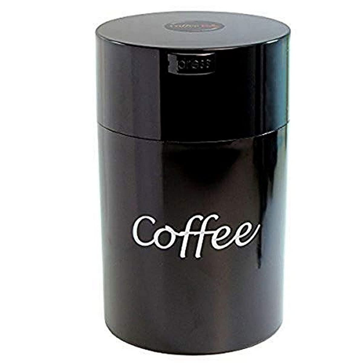 CoffeeVac 1LB – Patented Airtight Container | Multi-use Vacuum container works as smell proof containers for ground coffee and coffee bean containers. Black Logo