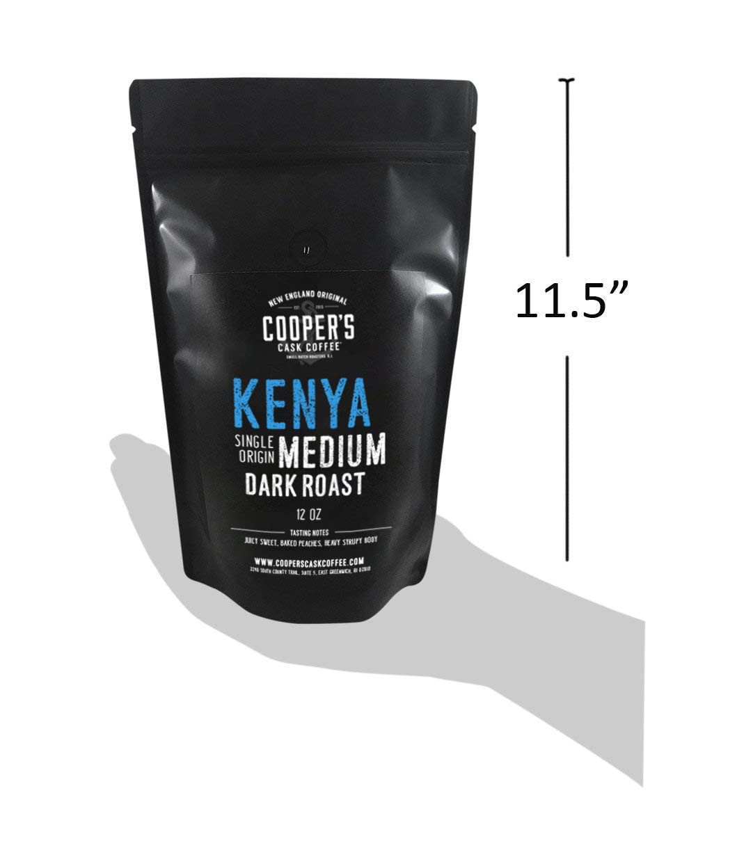 Kenya AA Kaffeebohnen, mitteldunkel geröstet, Single Origin Kaffeebohnen, vollmundiger Gourmetkaffee - 12 oz Beutel