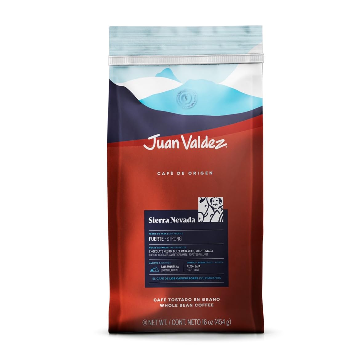 Juan Valdez Sierra Nevada Single Origin Whole Bean Coffee, Dark Roast 16 oz - Premium Colombian Coffee