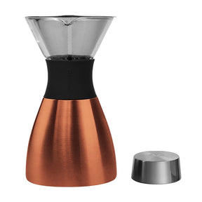 asobu Insulated Pour Over Coffee Maker (32 oz.) Double-Wall Vacuum, Stainless-Steel Filter and Take on the Go Carafe (Copper)