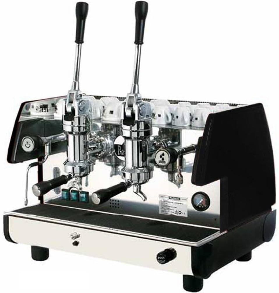 La Pavoni BAR T 2L-B BAR-T Lever - 2-Gruppen-Hebel-Profi-Espressomaschine, schwarz, elektronische Wasserstandsautomatik, Wasserstandsregelung mit Schauglas, zwei flexible Dampfdüsen