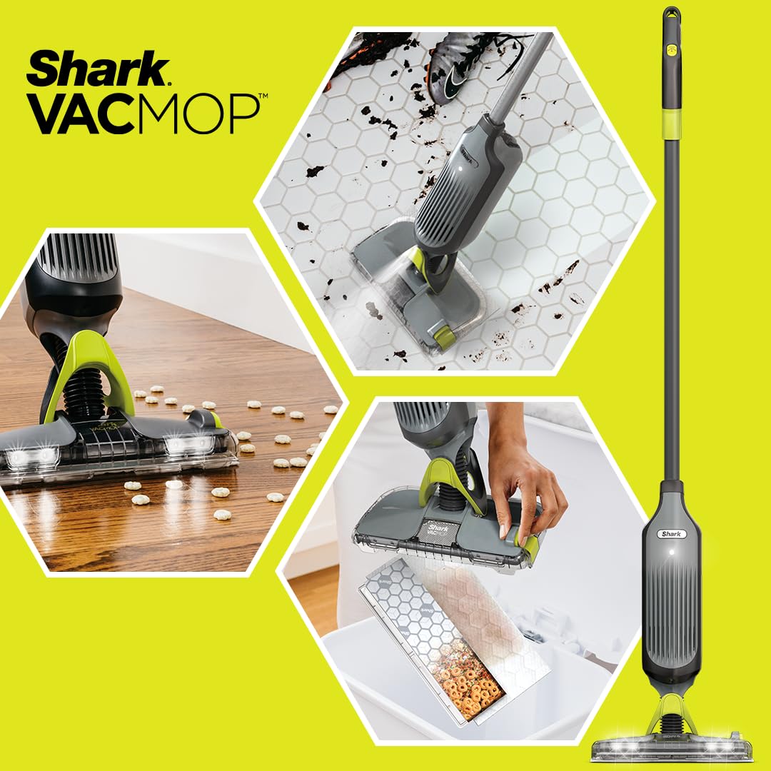 Shark VACMOP Disposable Hard Floor Pad Refills, Compatible with VM252 & VM180, No-touch Disposal, For use on ALL Sealed Floors - Stone, Hardwood, Laminate & Tile, (Pack of 3, 30 Count Total), VMP30