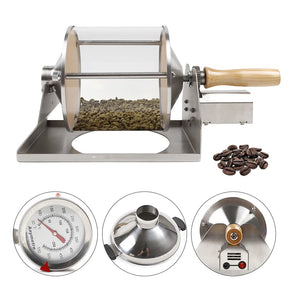 lizponaza Coffee Beens Roaster Household Gas Coffee Roaster Machine 30r/min Speed Coffee Bean Roaster Machine for Cafe Shop Home