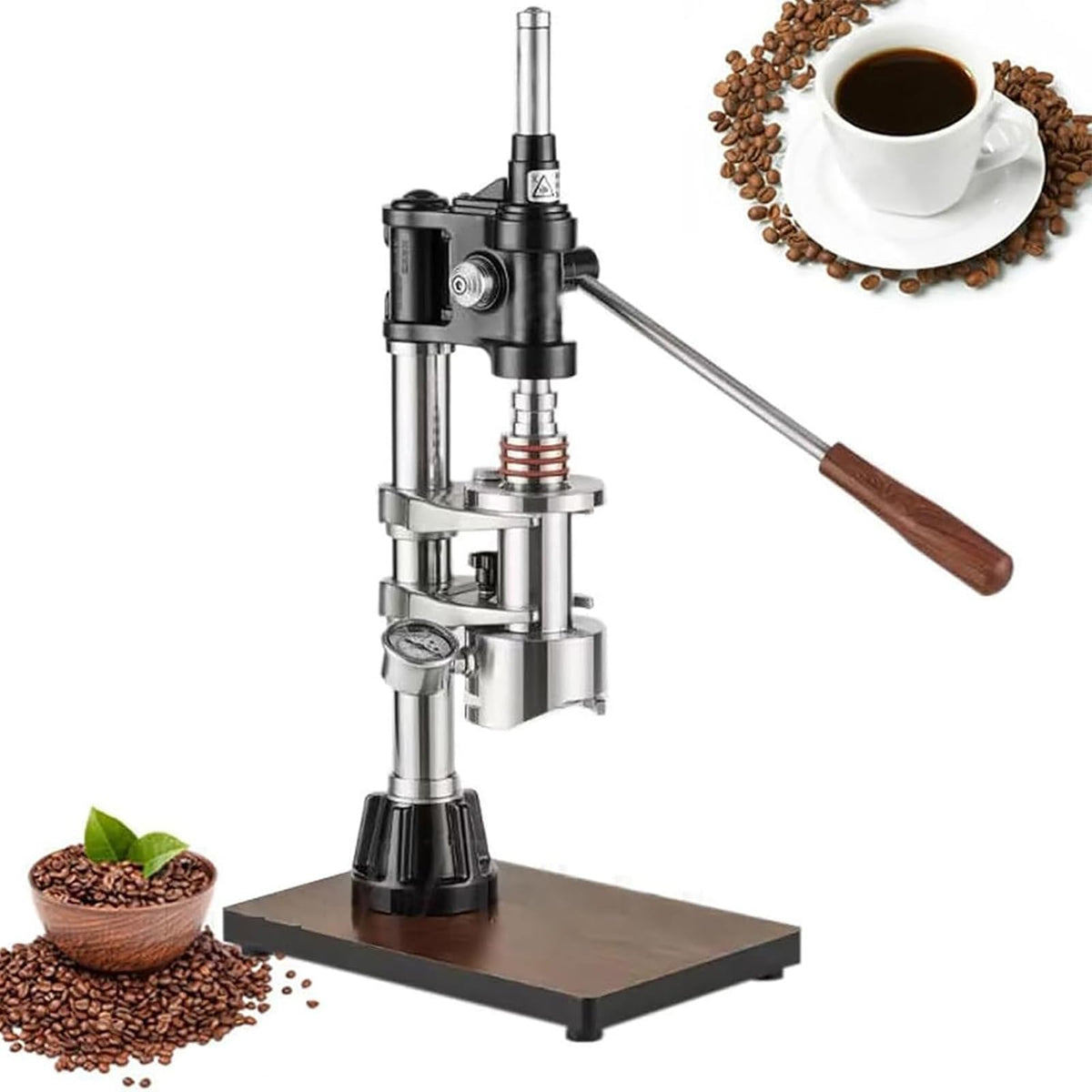 HYYKEJI Portable Hand-press Coffee Maker, Manual Lever Espresso Maker, with Pressure Gauge, Extraction Pressure 1-16bar, 100ml Water Tank Capacity, Easy to Operate, for Commercial Home Outdoor