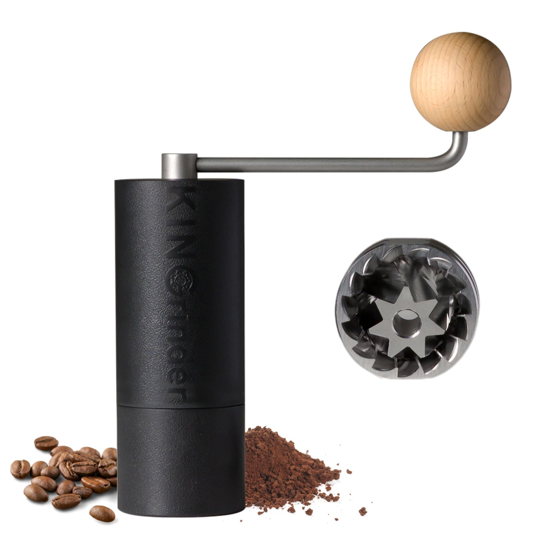 【Berühmte KOL-Empfehlung】 KINGrinder P2 Leichte manuelle Kaffeemühle für Mokkakanne, French Press, Tropfkaffeemühle mit Montagekonsistenz, konische Mahlscheibe aus Edelstahl, 20 g Fassungsvermögen