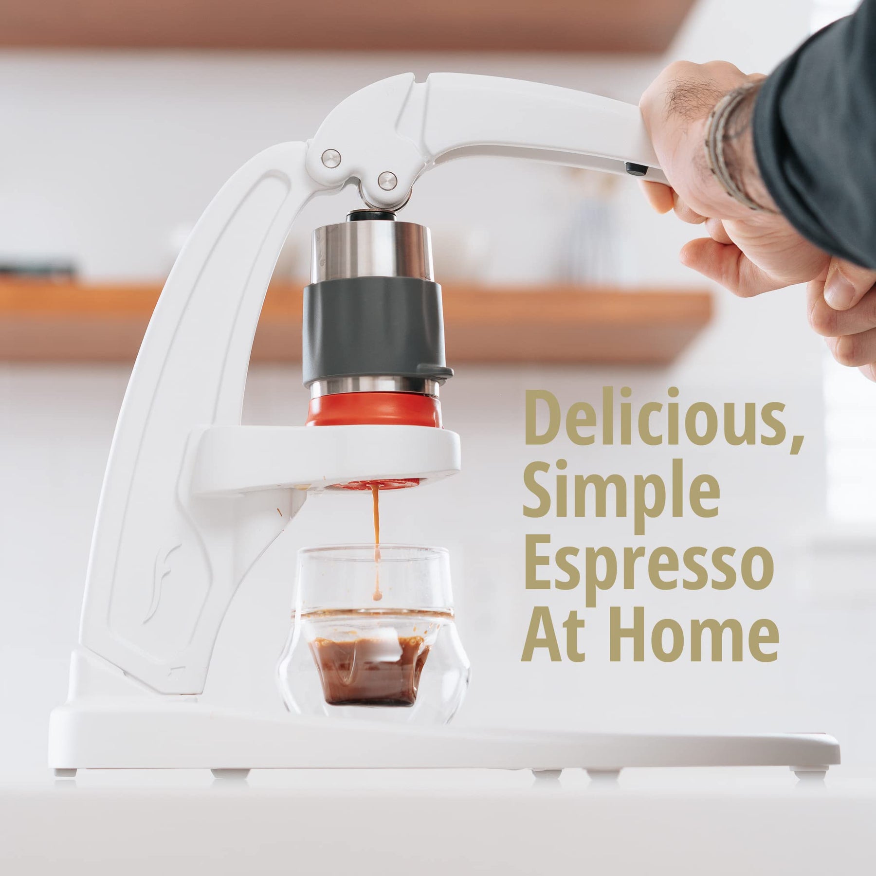 Flair The NEO Espresso - An all manual lever espresso maker for the home, no pods and no plugs (White)