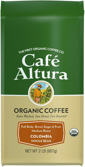 Cafe Altura Whole Bean Organic Coffee, Colombian, 2 Pound