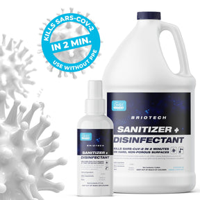 BRIOTECH Sanitizer Disinfectant Hypochlorous Spray, Kills 99.99% of Viruses & Bacteria, Eliminate Odor, Gentle for Nurseries & Play Rooms, Rinse Free Food Contact Surface Sanitizer, 1 Gal Refill