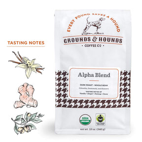 Grounds & Hounds Three Blend Starter Kit - Ground, 100% Organic Coffee Variety Pack, Bulk Ground Coffee, Includes Three 6oz Bags of Our Most Popular Blends