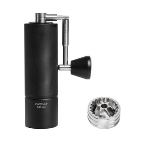 TIMEMORE Manual Coffee Grinder Chestnut C3S Max Capacity 30g with CNC Stainless Steel Conical Burr, Internal Adjustable Setting, Double Bearing Positioning for Home/Travel/Camping - Black