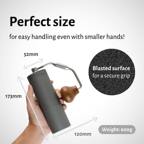 1Zpresso X-Ultra Manual Coffee Grinder-Midnight Black, Well-built Sturdy Metal Body, Assembly Stainless Steel Burr, Numerical External Setting, Magnet Catch Cup, Faster Grind Efficiency Portable Mil