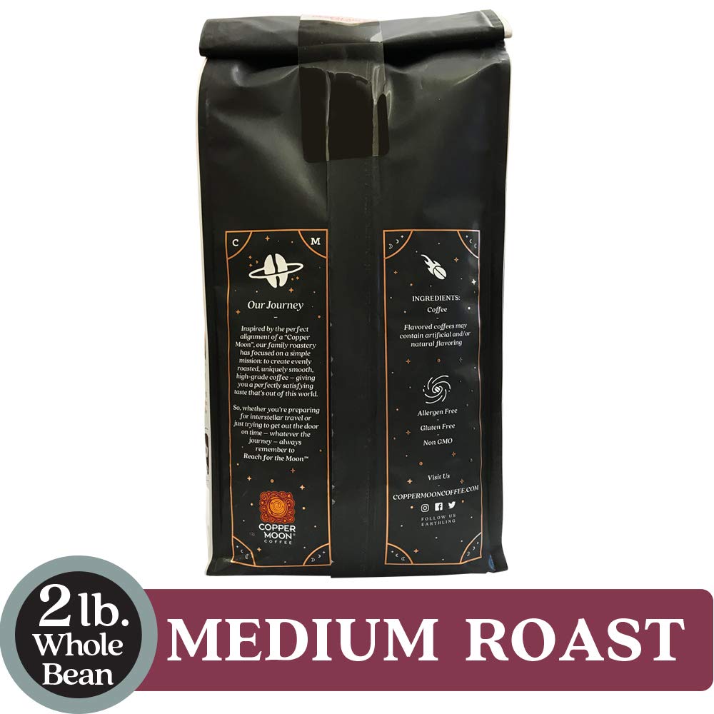 Copper Moon Medium Roast Whole Bean Coffee, Colombian Blend, 2 Lb