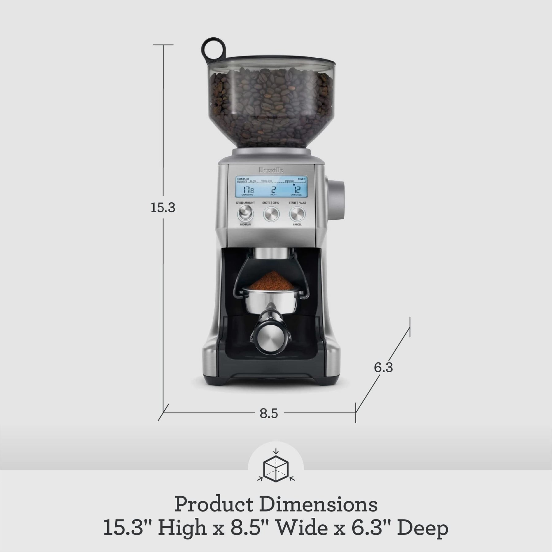 Breville Smart Grinder Pro Kaffeemühle, Einheitsgröße, gebürsteter Edelstahl