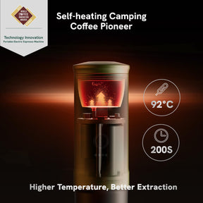 OutIn Nano Portable Electric Espresso Machine, Travel Coffee Maker for Camping, Car Coffee Maker Self-Heating with USB-C, With Ground Coffee & NS Capsule for RV, Hiking, Office