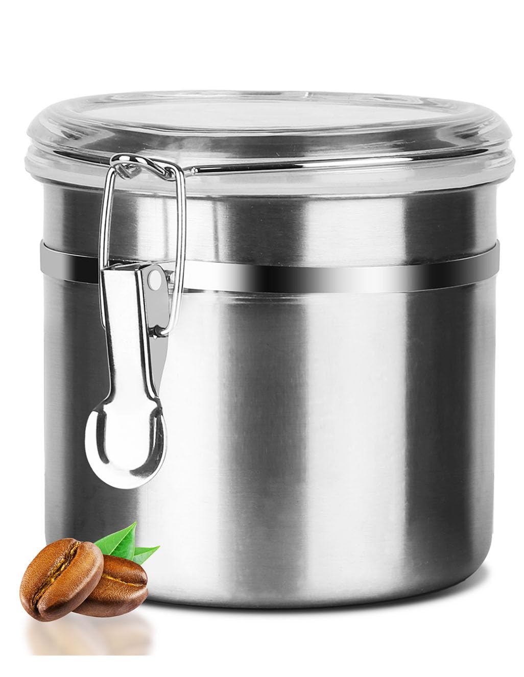 Walktosun Stainless Steel Food Container with Clear Lids Airtight Container 1.2L/40oz Stackable Small Canisters Kitchen Pantry Storage for Cereal, Snacks, Candy, Herbs, Spices, Sugar, Tea,(Sliver)