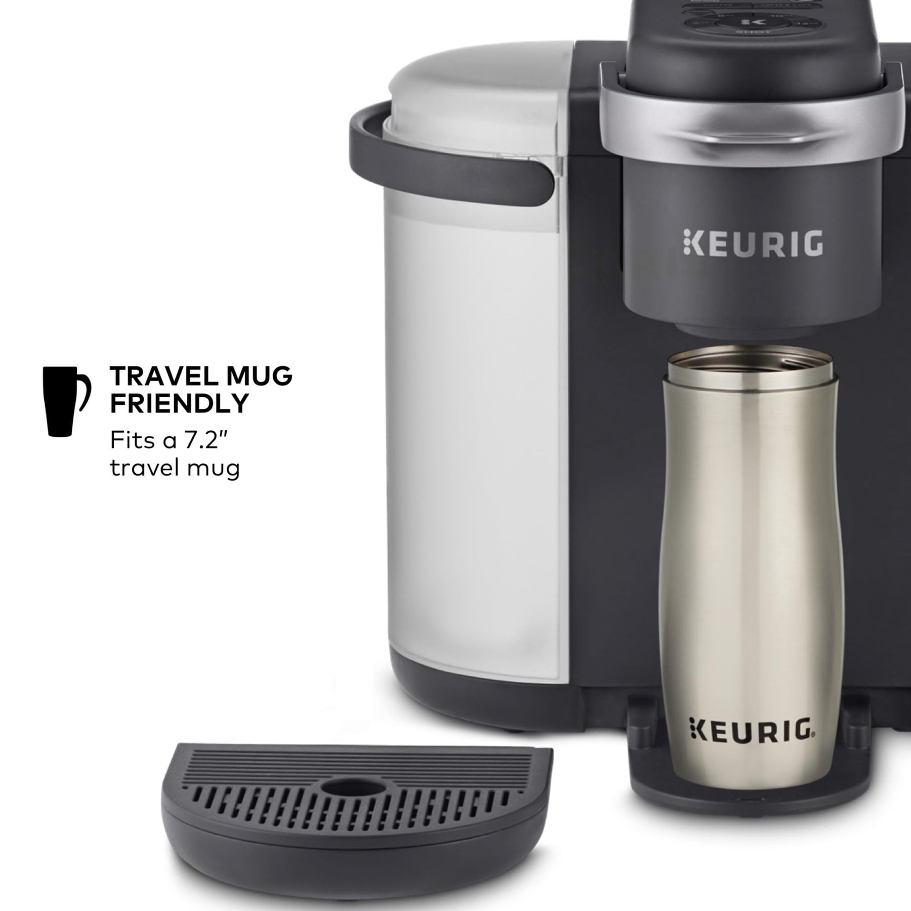 Keurig K-Cafe K-Duo Kaffee-, Latte- und Cappuccinomaschine für Einzelportionen, dunkle Anthrazit