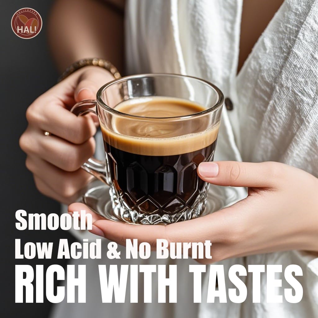 HALI Whole Coffee Beans, Arabica Espresso Beans Whole Medium Dark Roast with Dark Chocolate Caramel Hazelnut Sweet Flavor Notes, Single Origin Fresh Roasted Coffee Whole Beans, Low Acid Coffee Beans with Creamy Smooth Full Bodied Bold Rich Tastes, Arabica