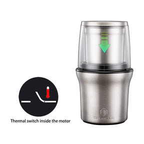 DR MILLS DM-7412M Stainless Steel Electric Dried Spice and Coffee Grinder,2 in 1 Wet and Dry, Removable Cups, Dishwasher Safe