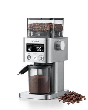 MOKKOM Kaffeemühle, antistatische Kaffeebohnenmühle mit konischem Mahlwerk, einstellbare elektrische Mahlmühle mit 31 präzisen Einstellungen für Espresso/Filterkaffee/Pour Over/Cold Brew/French Press-Kaffeemaschine