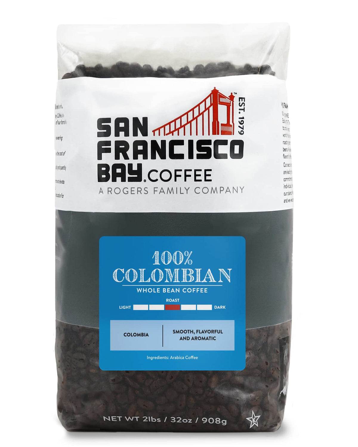 San Francisco Bay Colombian Supremo, ganze Kaffeebohnen, 908 g – mittlere Röstung