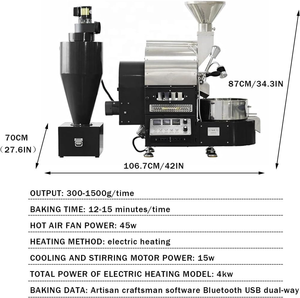 KANGJIEM Large Non-Stick Home Coffee Roasting Equipment for Commercial ，Coffee Roaster Machine with Timer, Coffee Bean Roaster Use