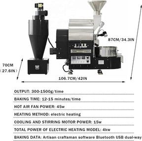 KANGJIEM Large Non-Stick Home Coffee Roasting Equipment for Commercial ，Coffee Roaster Machine with Timer, Coffee Bean Roaster Use